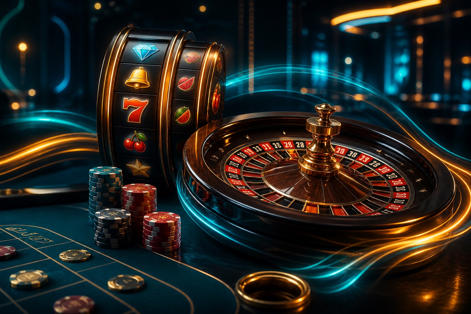 Online casino games including slots, roulette, blackjack and live tables